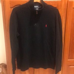Ralph Lauren Black Cotton Collared Sweater